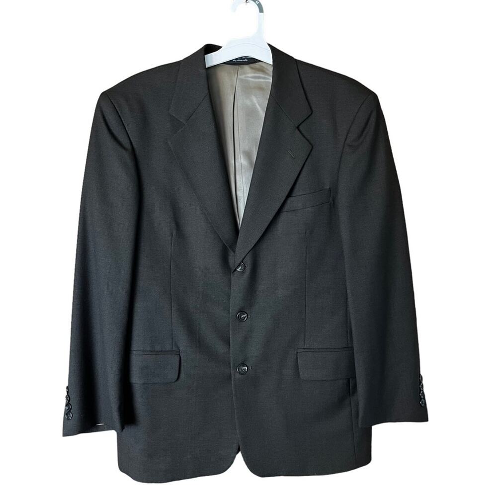 Gianfranco Ruffini Italian Brown Black Mens Blazer 40R Checked Suit Jacket